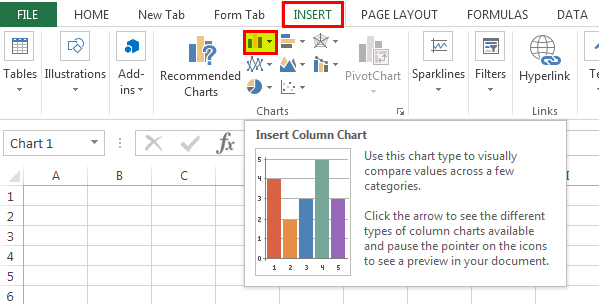 Insert column Chart