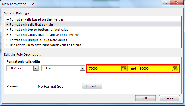 Conditional Formatting Pivot Tables Example 1-9