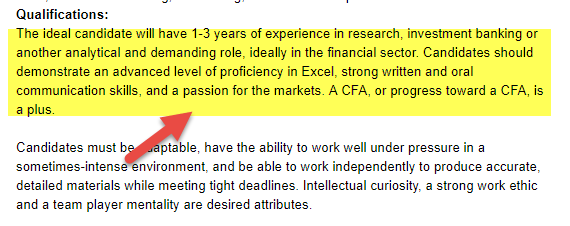 Equity Research Analyst Qualifications