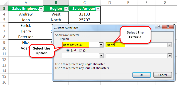 Filter shortcut Example 3-1