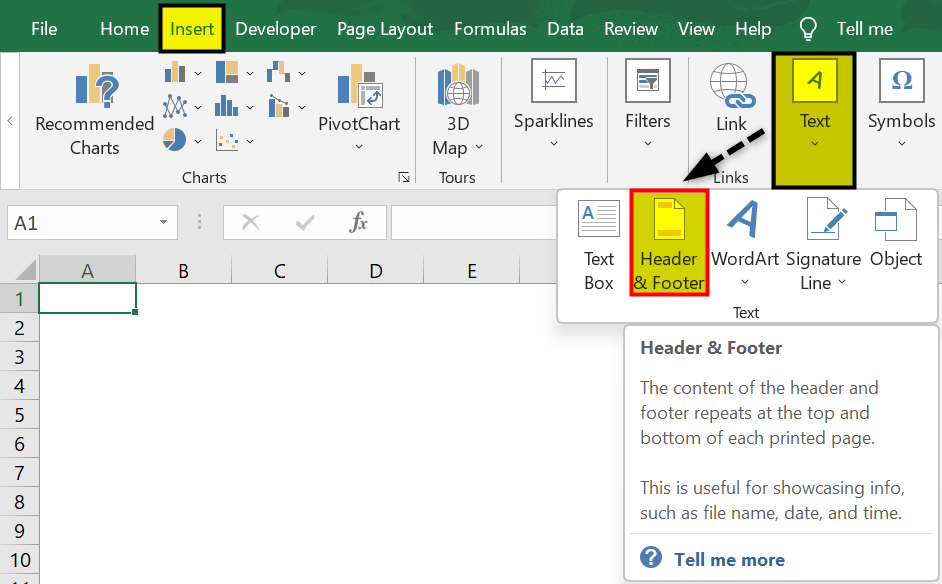 Header and Footer in Excel - FAQ 1