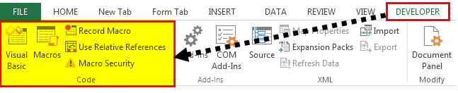 Activate developer Tab step 5