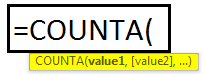Basic COUNTA Formula