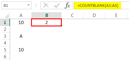 Basic COUNTBLANK Example 4-1