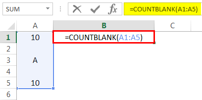Basic COUNTBLANK Example 4