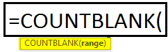 Basic COUNTBLANK Formula