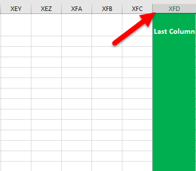 Column of excel