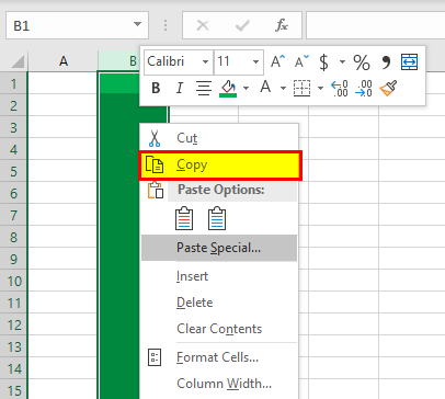 Copying a Column