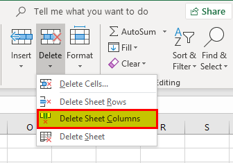 Deleting a Column