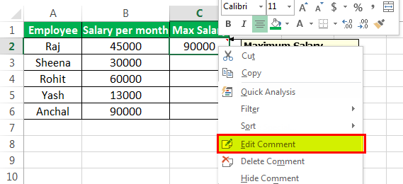 Edit Comments