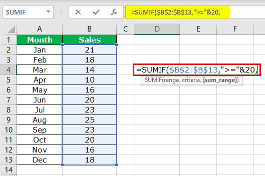 SUMIF Step 4