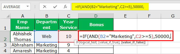 Excel Nested IF Function Example 3-4