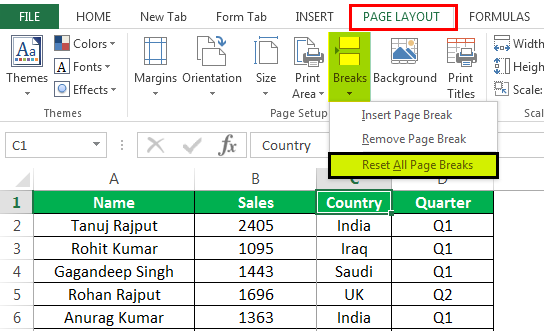 Page Break in Excel - FAQ 2