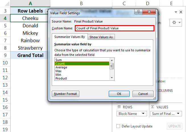 Pivot Table Count Example 1-3