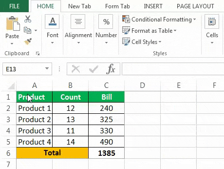 Print Area Example 2-1