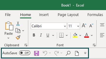 Quick Access Toolbar - below the ribbon