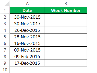 Week Number Example 1