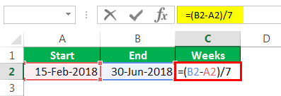 WEEKNUM Example 4-2