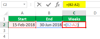 WEEKNUM Example 4-1