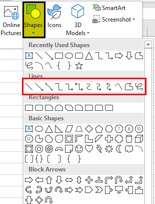 step 2 - click on Shapes