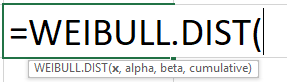 weibull distribution formula 1