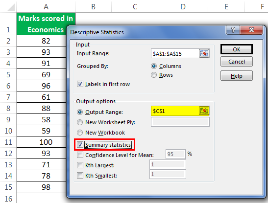 Descriptive Statistics Example 4-3