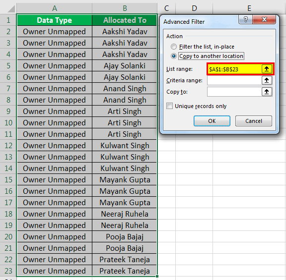 Excel Column Remove Duplicate 1