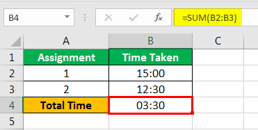 How to Sum Hours in Excel example 1-3