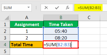 How to Sum Hours in Excel Example #1