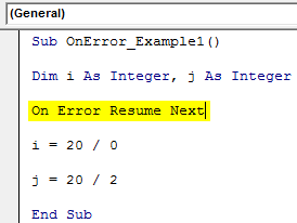 On Error Example 1-3