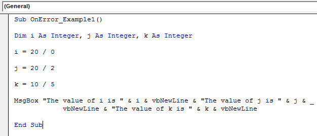 On Error Example 1-6