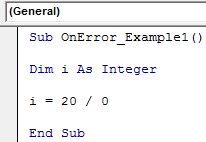 On Error Example 1