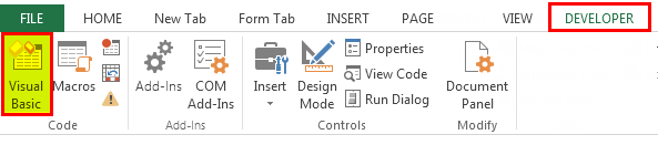 Paste VBA Code Step 1