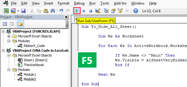 Paste VBA Code Step 6