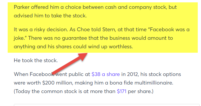 Shares Vesting example