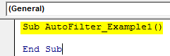 VBA Autofilter Example 1-1