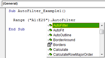 VBA Autofilter Example 1-3