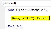 VBA Clear contents Example 2