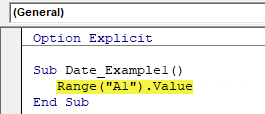 VBA Date Function Example 1-1