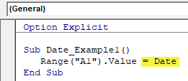 VBA Date Function Example 1-1
