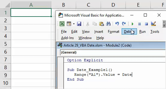 VBA Date Function Example 1-2
