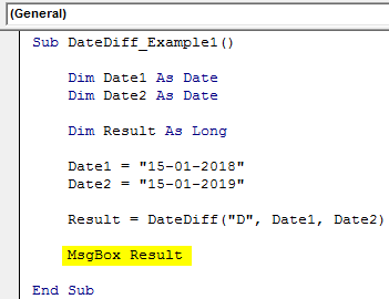 VBA DateDiff Example 1-8