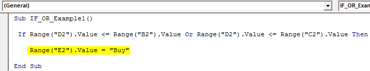 VBA IF OR Example 1-6