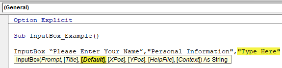 VBA Input Box8