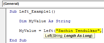 VBA Left Function Example 1-3