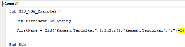 VBA MID Example 2-8