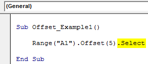 VBA OFFSET Example 1-3
