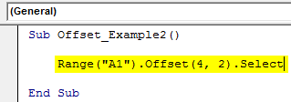VBA OFFSET Example 2