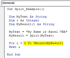 VBA Split Example 2-1