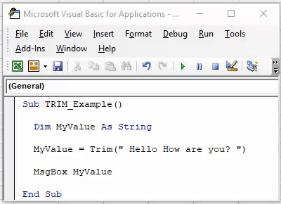 VBA String Functions Example